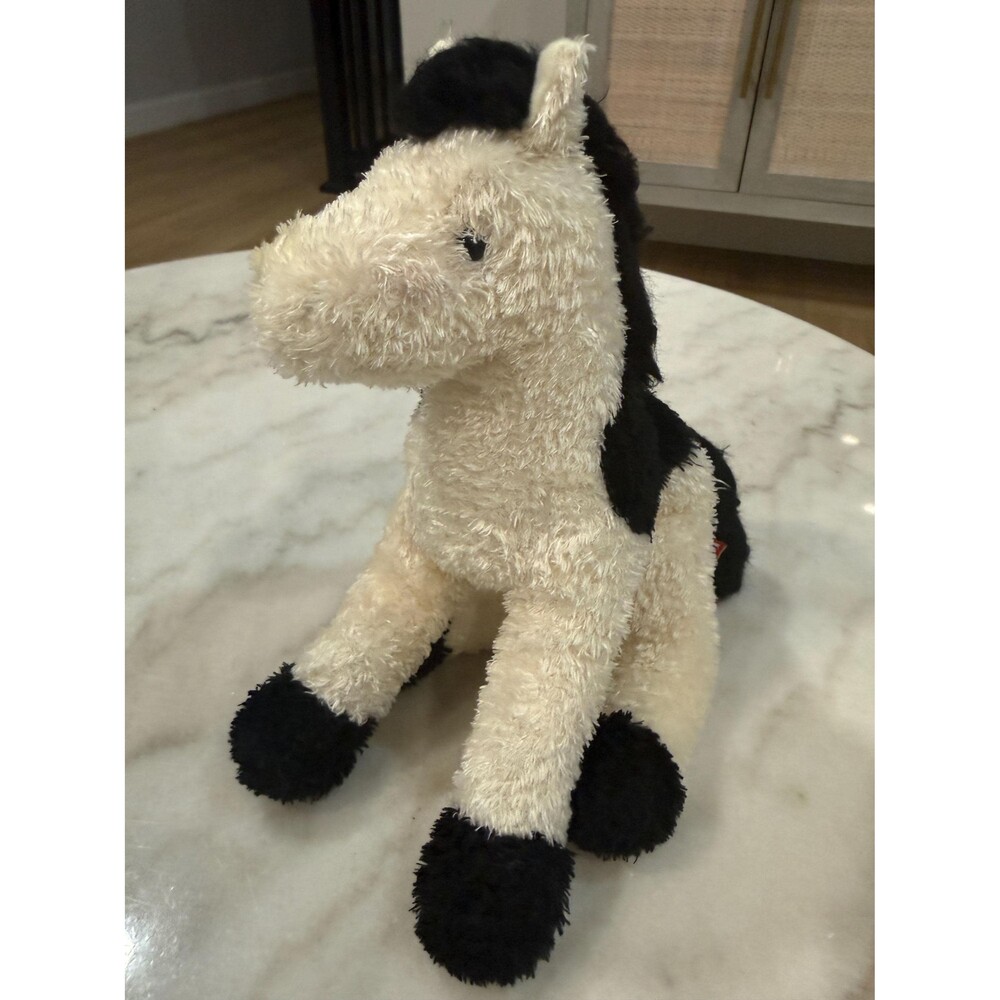 Vintage Douglas Cuddle Toys Black White Horse Plush Stuffed Animal Retired 12”